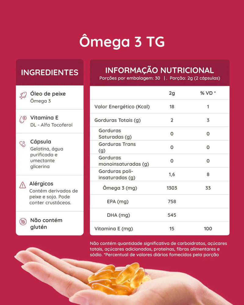 Ômega 3 TG 1000mg Rico em EPA e DHA com Vitamina E e selo IFOS - Expresso G